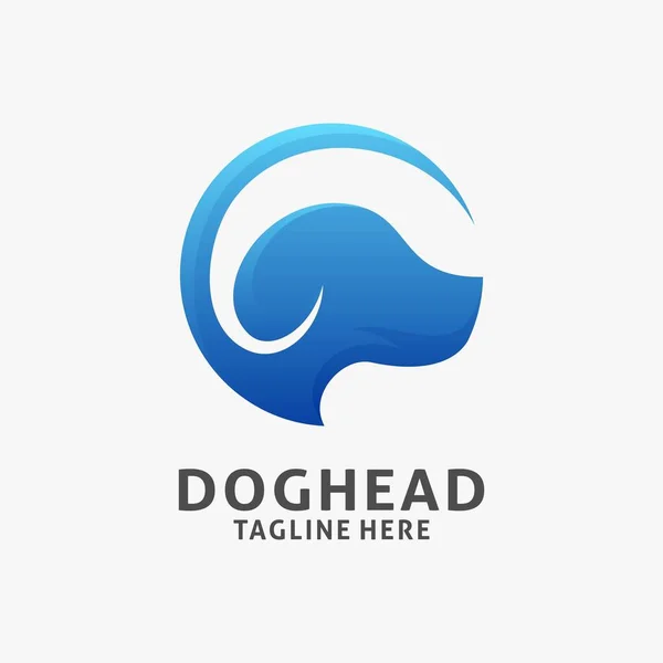 Köpek Kafası Logosu Tasarımı — Stok Vektör