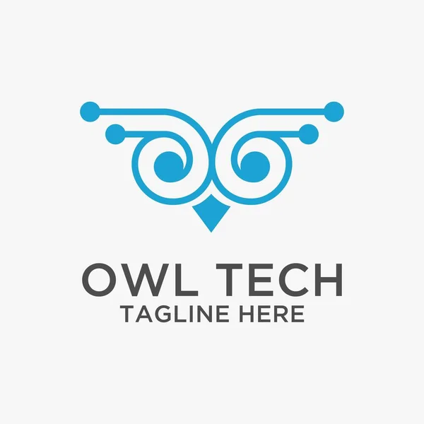 Baykuş Tekniği Logo Tasarımı — Stok Vektör