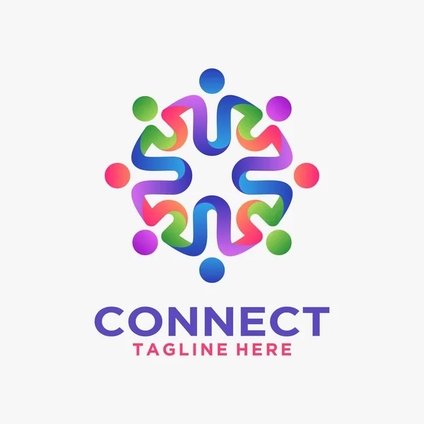 Circular Connect Logo Design — Vector de stock