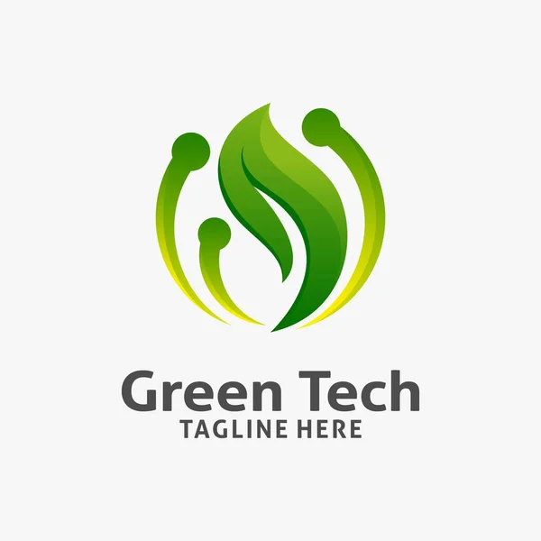Green Tech Logo Design — Image vectorielle
