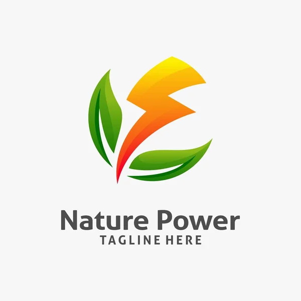 Natuur Power Logo Ontwerp — Stockvector