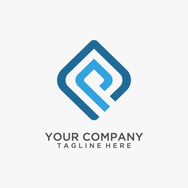 P harfi kare logo tasarımı