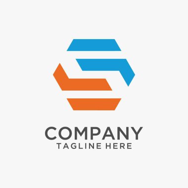 S harfi altıgen logo tasarımı