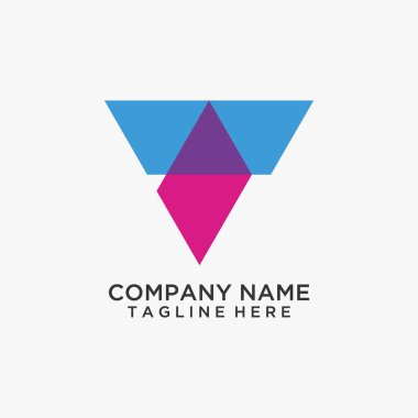 T harfi soyut üçgen logo tasarımı