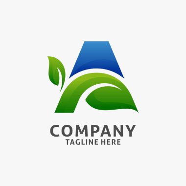 Harf A yaprak logosu tasarımı