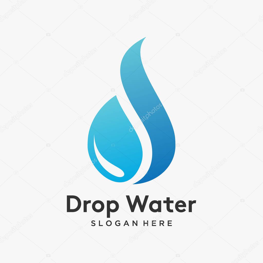 Letter D for water drop logo design