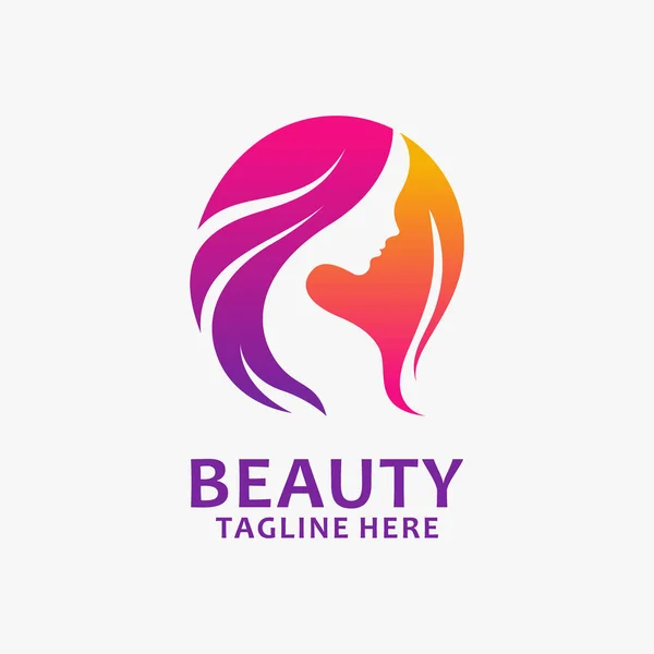 Skönhet Kvinna Logotyp Design — Stock vektor