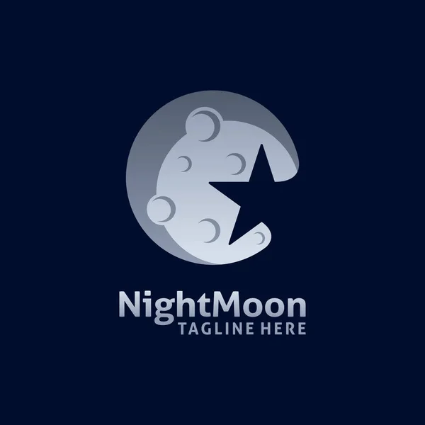 Full Moon Logo Design — Stock Vector