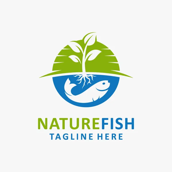 Nature Fish Logo Design — Stockový vektor