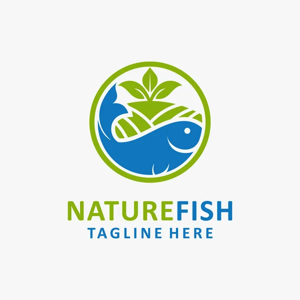 Nature Fish Logo Design — Wektor stockowy