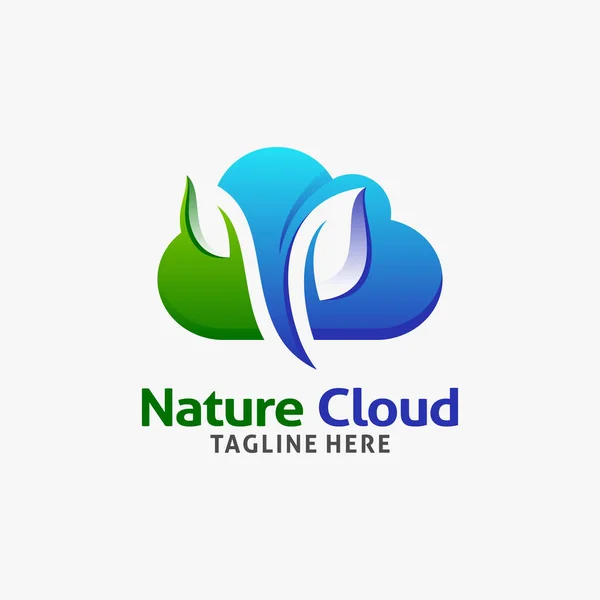 Nature Cloud Logo Design — Stock Vector