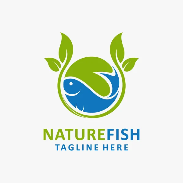 Nature Fish Logo Design — Stock Vector