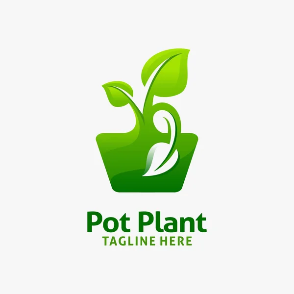 Pot Plant Logo Design — Stockvektor