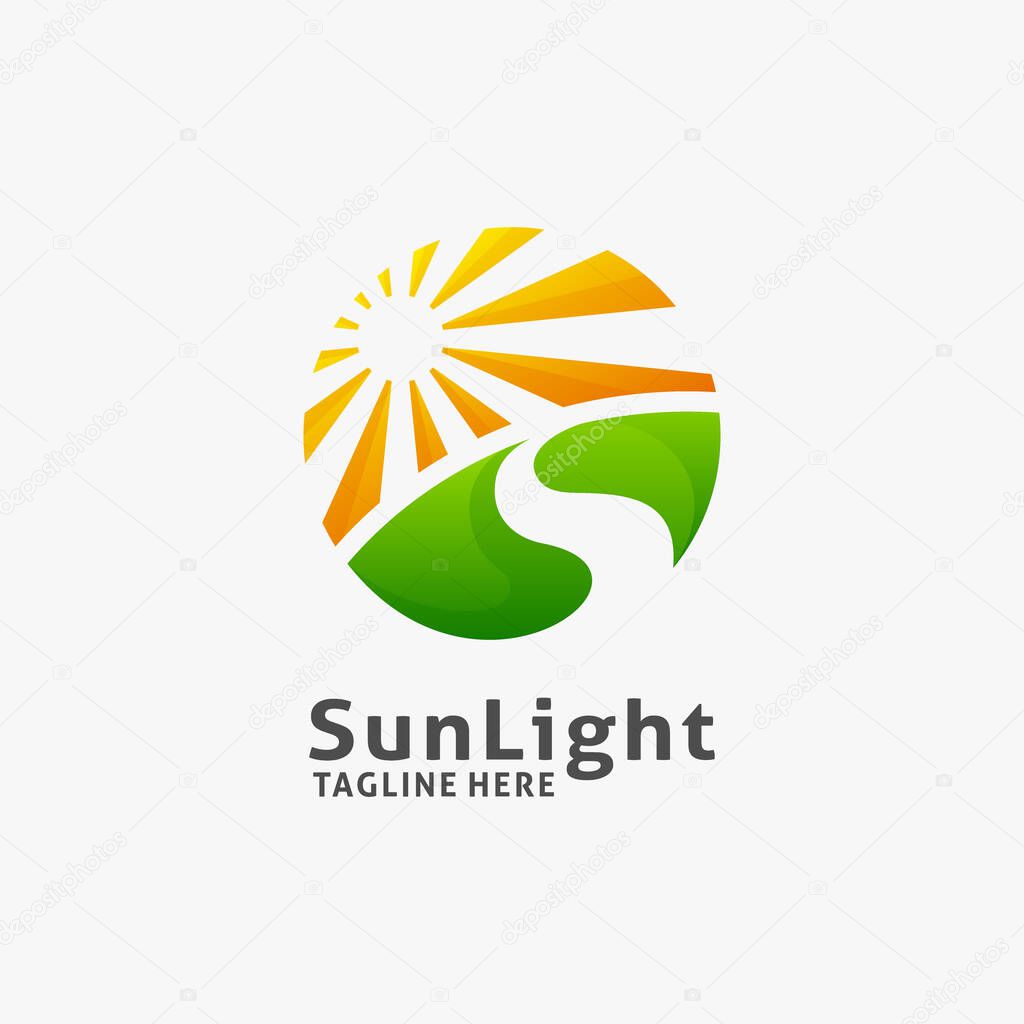 Sunrise logo design in circle concept