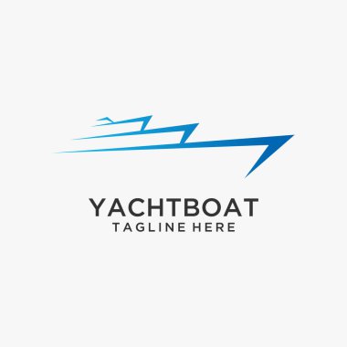 Yacht boat logo line design