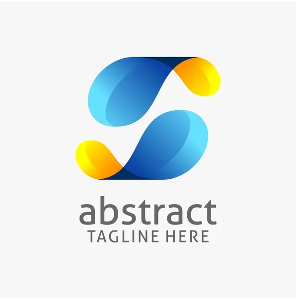 Buchstabe Kurvige Abstrakte Logo Design — Stockvektor