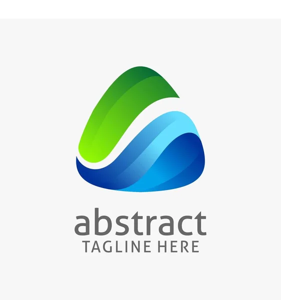 Abstraktes Kurviges Dreieck Logo Design — Stockvektor