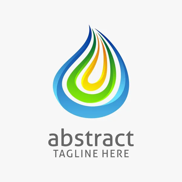 Abstract Water Drop Logo Design — Stockvektor