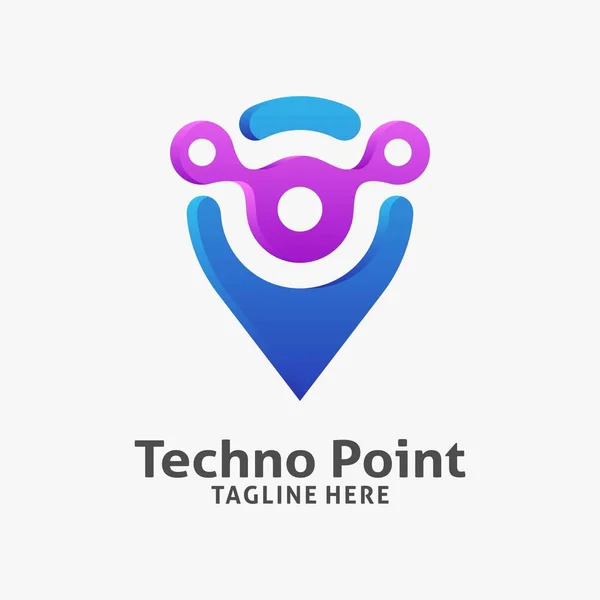 Diseño Del Logotipo Del Punto Techno — Archivo Imágenes Vectoriales