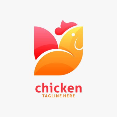 Horoz tavuk gradyan logo tasarımı