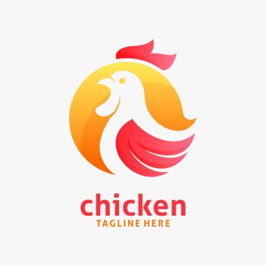 Horoz tavuk gradyan logo tasarımı