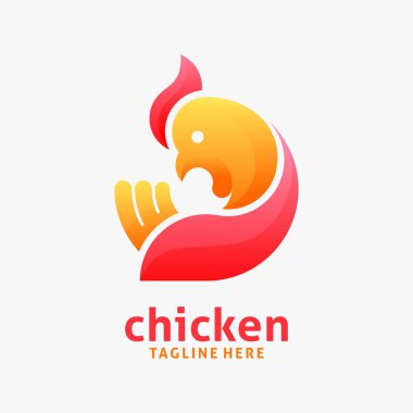 Horoz tavuk gradyan logo tasarımı