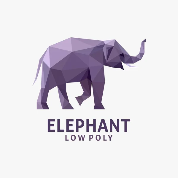 Elefant Low Poly Logo Design — Stockvektor