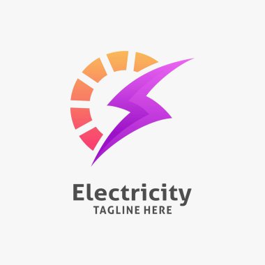 Elektriksel yıldırım logosu tasarımı