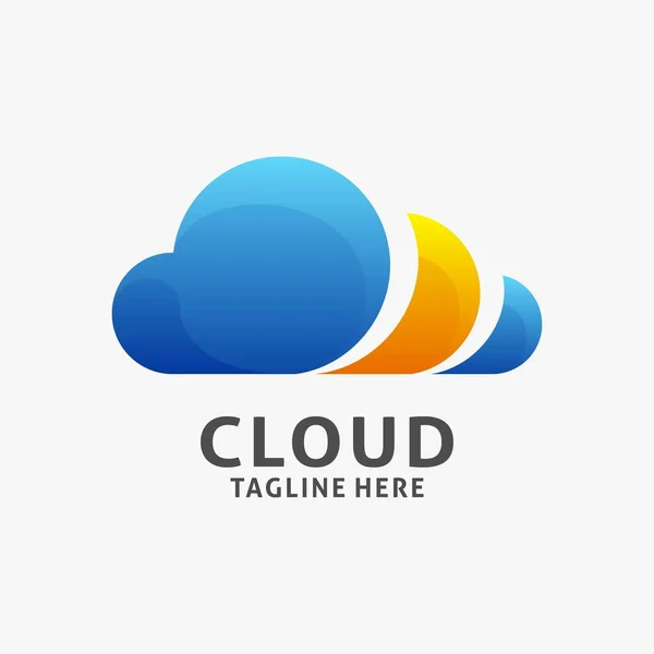 Conception Logo Cloud Avec Style Moderne — Image vectorielle