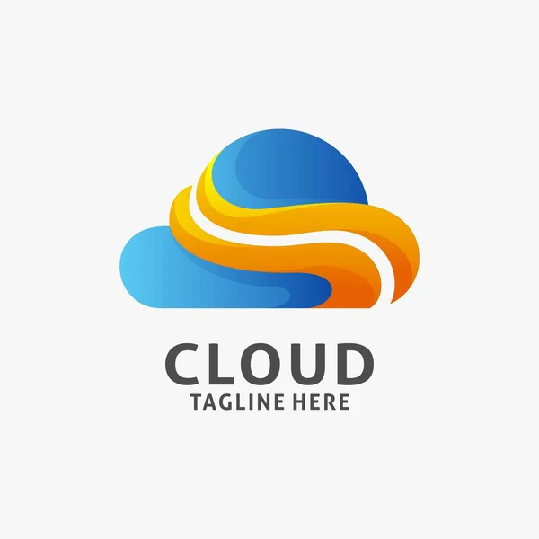 Diseño Del Logo Nube Con Estilo Moderno — Archivo Imágenes Vectoriales