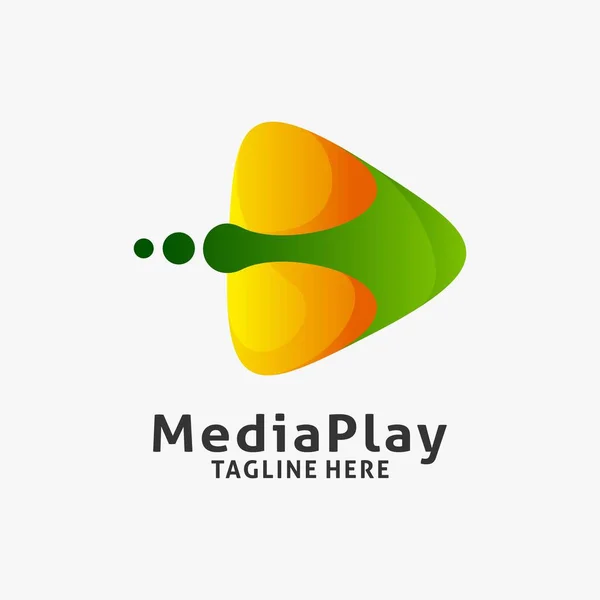 stock vector Media play logo design