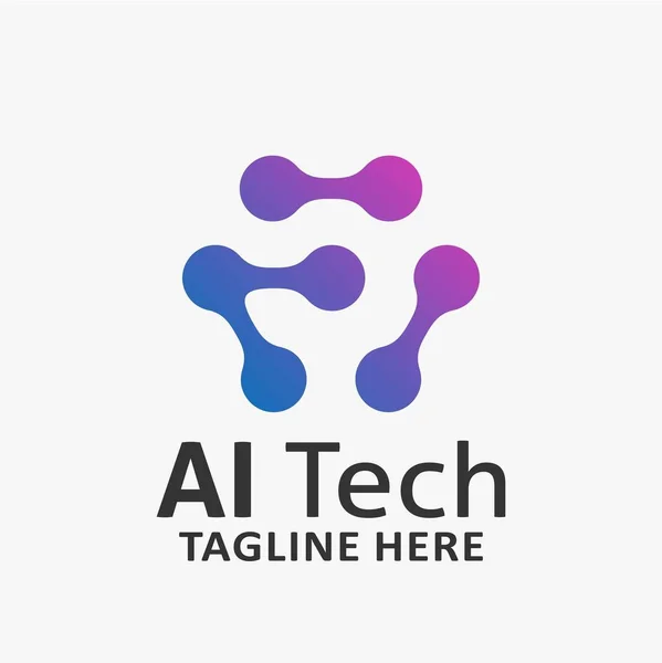 Diseño Logotipo Tecnología Inteligencia Artificial — Archivo Imágenes Vectoriales