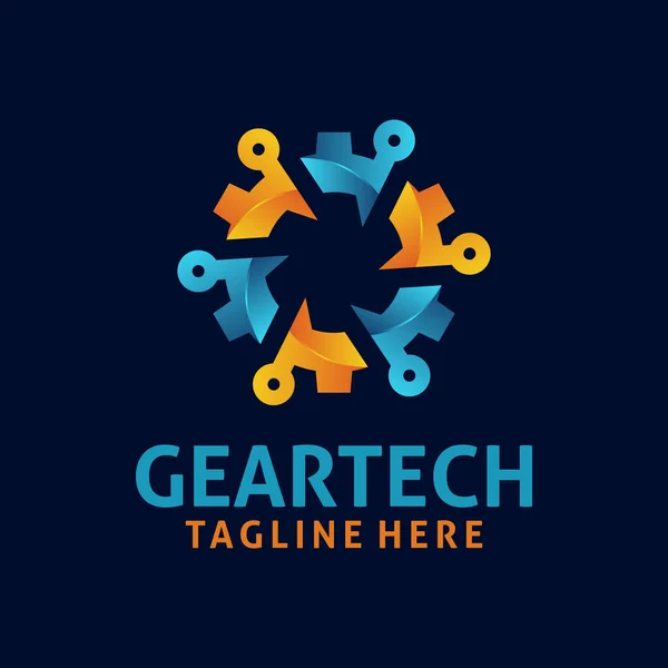 Conception Logo Gear Tech — Image vectorielle