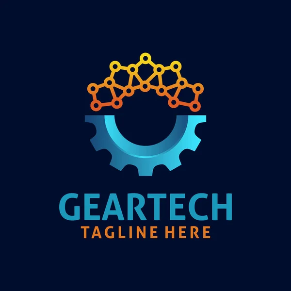 Gear Teknolojisi Logo Tasarımı — Stok Vektör