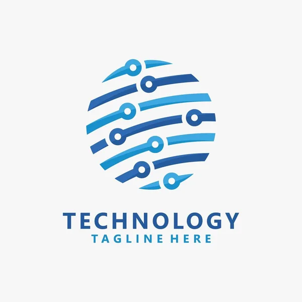 Küresel Teknoloji Logo Tasarımı — Stok Vektör