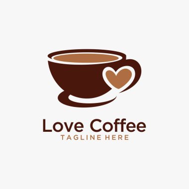 Love coffee logo design clipart