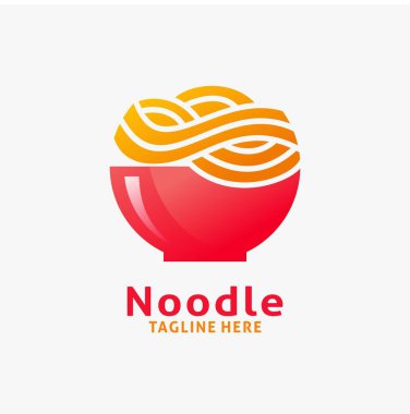 Erişte ve ramen logosu modern tarzda tasarlandı.