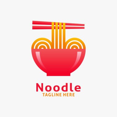 Erişte ve ramen logosu modern tarzda tasarlandı.