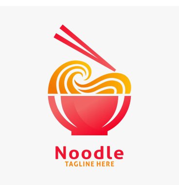 Erişte ve ramen logosu modern tarzda tasarlandı.