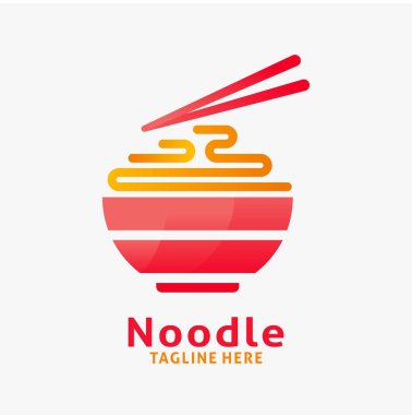 Erişte ve ramen logosu modern tarzda tasarlandı.