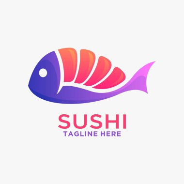 Yaratıcı suşi logosu tasarımı