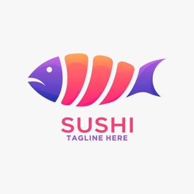 Yaratıcı suşi logosu tasarımı