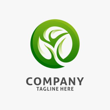Circle leaf logo design