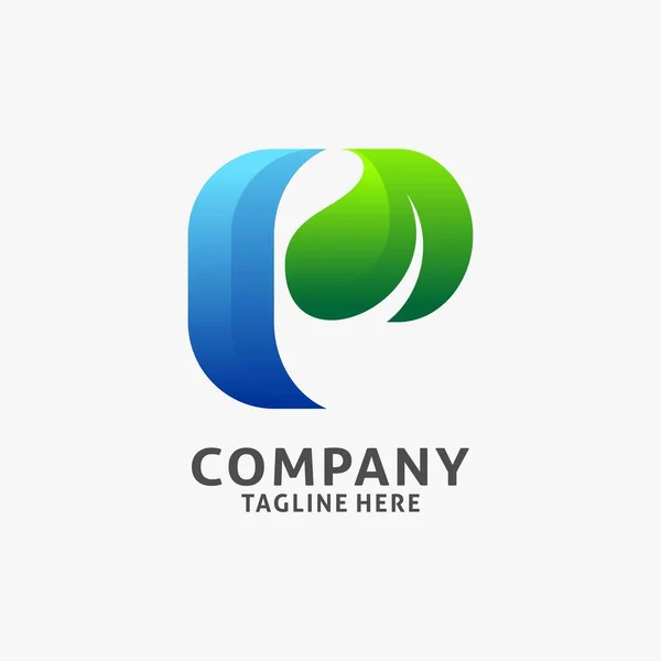 Letter Leaf Logo Design — Vetor de Stock
