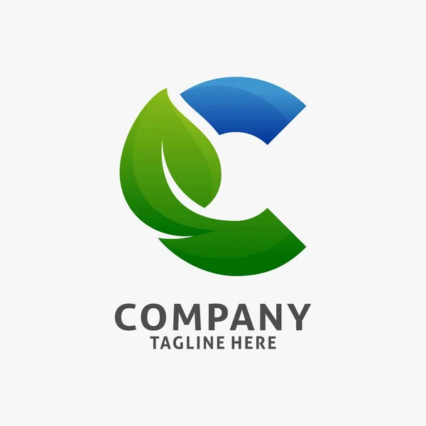 Letter Leaf Logo Design — Stockvector