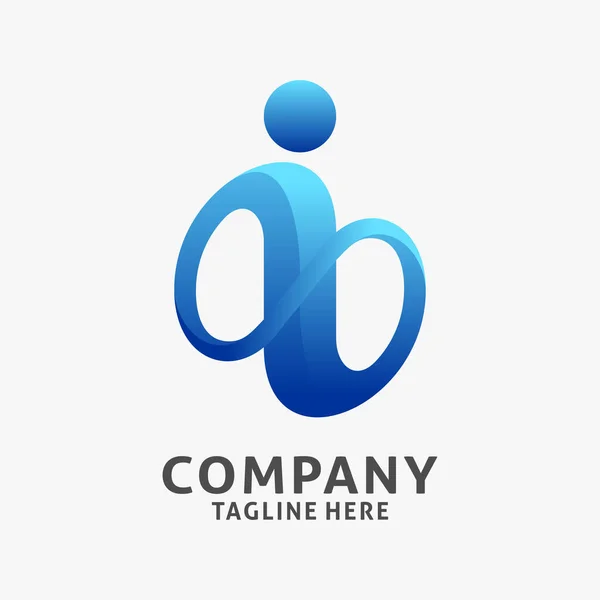 Carta Design Logotipo Infinito — Vetor de Stock