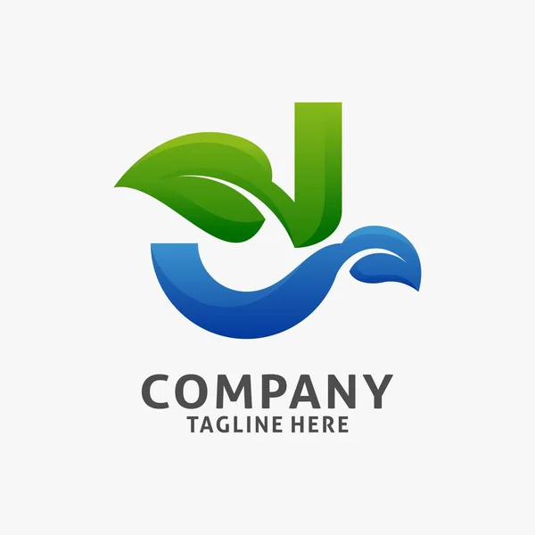 Letter Leaf Logo Design — Stock Vector
