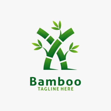 Yeşil bambu logo tasarımı