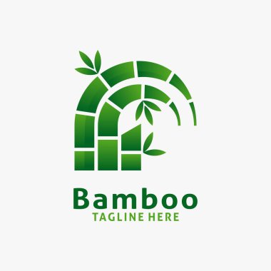 Yeşil bambu logo tasarımı