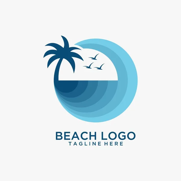 Diseño Del Logo Beach Wave — Archivo Imágenes Vectoriales